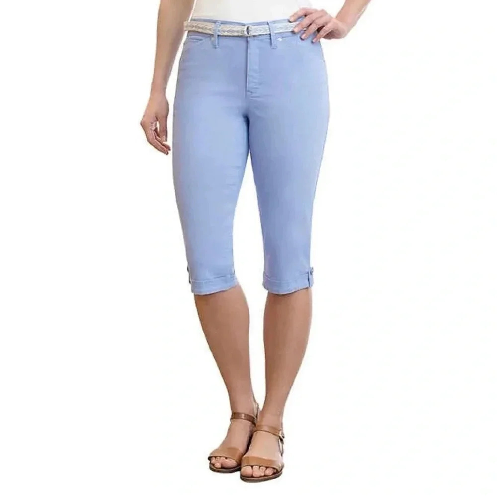 Gloria Vanderbilt Womens Lillian Skimmer Capri Pants W/Belt